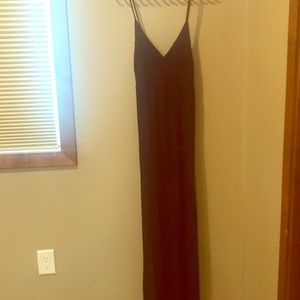 Black V-Neck Cotton Maxi Dress